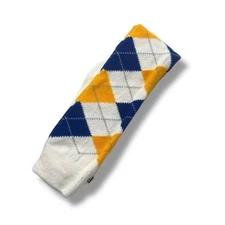 1-800 Spike It Volleyball Sock Size M Argyle Blue Yellow 1 Pair NWOT