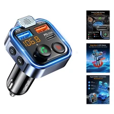 In-Car Bluetooth FM Transmitter with QC3.0 Charger and Enhanced Audio Experience