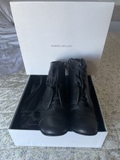 Karen Millen Black Leather Ankle Boots, pre Boohoo