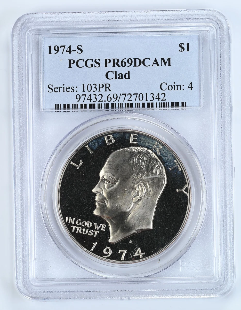 25+ PCGS Certified PR 69 Graded 1974 Eisenhower Dollars (1971-1978