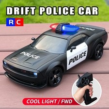 Coche de policía RC Drift, coche de control remoto 1:24 4x4 negro blanco púrpura rosa