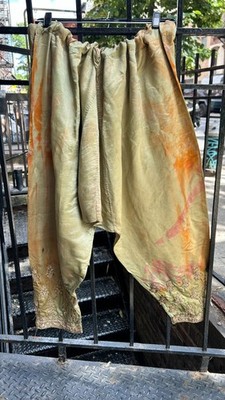 Harem Satin Silk Woman Pants Embroidered cuffs one size water discoloration