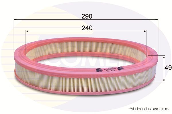 Air Filter 290 mm Outer ⌀ Fits Ford Courier Escort Fiesta Orion COMLINE EAF014