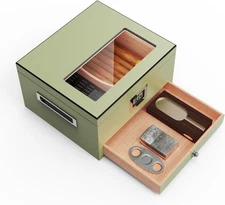 Desktop Humidors Cigars 30-50 Cigar Humidors Tabletop Cigar Box with Hygrometer