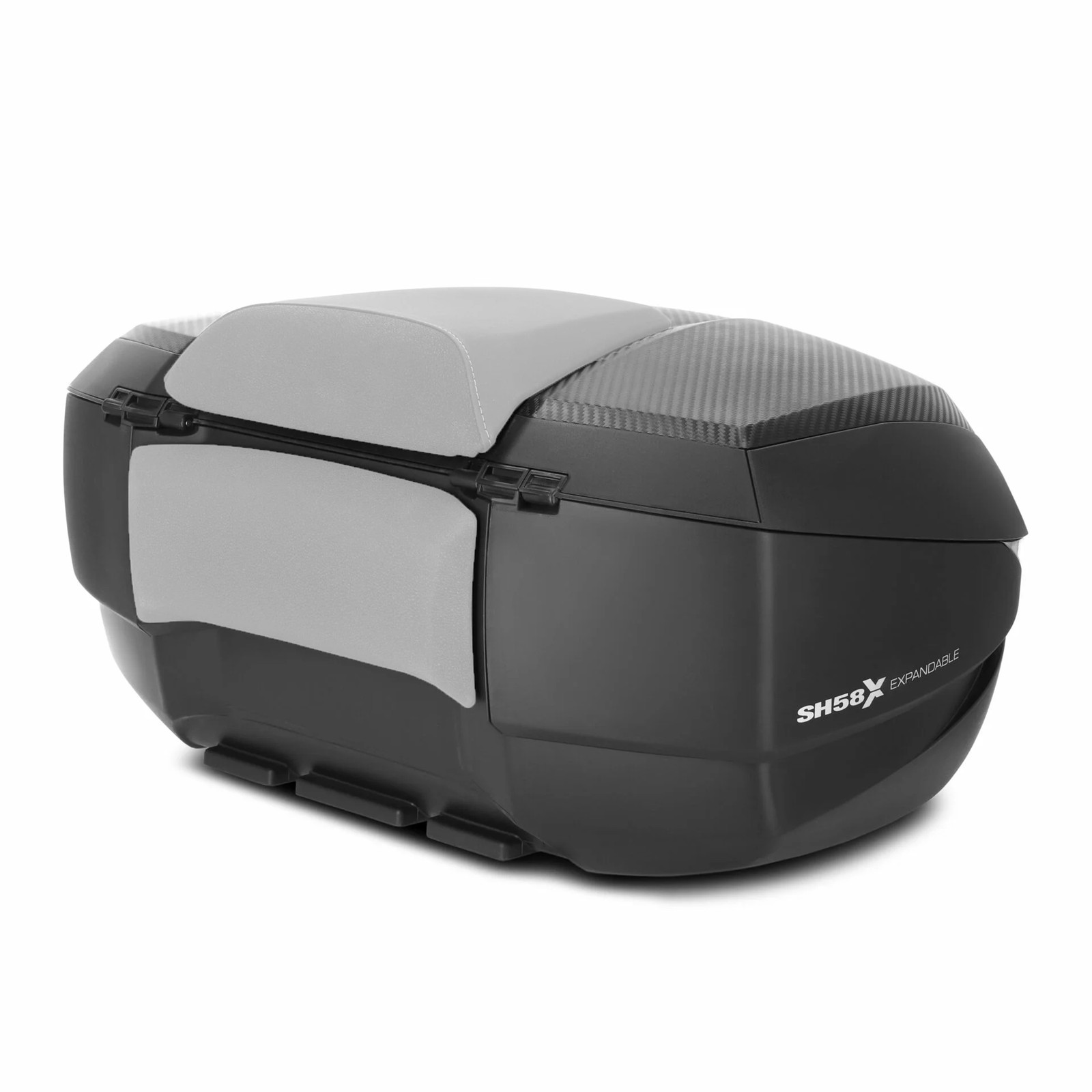 Top case SH58X Shad extensible 3 volumes avec capot carbone pour deux casques