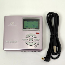 SHARP Auvi MD-DR7 Portable MiniDisc MD Player Pink 1-Bit with USB Power Cable