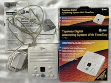 VINTAGE AT T TAPELESS DIGITAL ANSWERING SYSTEM MACHINE 1717 USED COMPLETE 1999