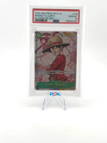Monkey D. Luffy OP13-118 Japanese One Piece Carrying On His Will Alt Art -PSA 10