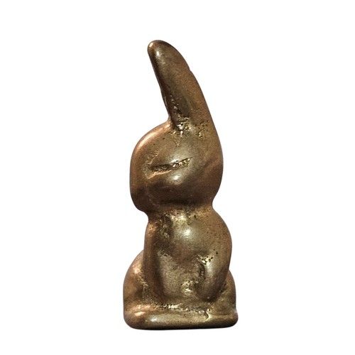 Vintage Miniature Solid Brass Bunny Rabbit 1 4/16" Tall - Picture 6 of 6