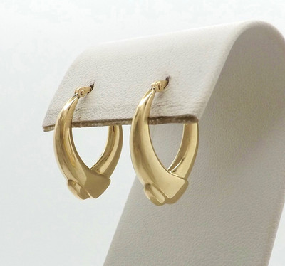 Carla Massive 14k Gold Oval X Creolen Puffy Criss Cross Bypass Neu