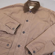 Orvis Chore Coat Corduroy Collar Mens XL Quilt Lined Barn Canvas Brown Flap