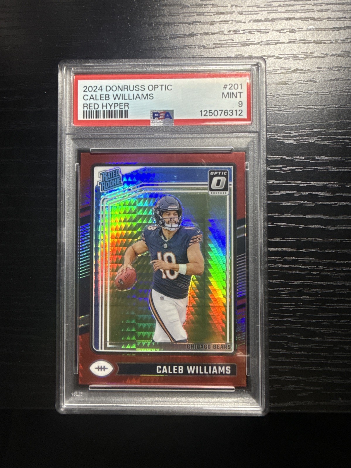 2024 PANINI DONRUSS OPTIC RED HYPER #201 CALEB WILLIAMS ROOKIE RC PSA 9 MINT