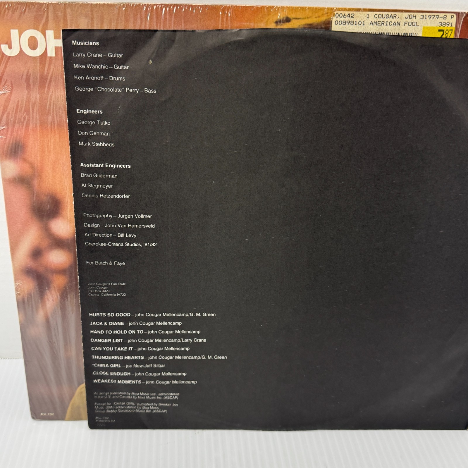 John Cougar Mellencamp, 3 Vinyl Record Lot, Self titled, American Fool, Uh-Huh thumbnail 9