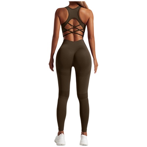 Damen Leggings Fitness Activewear Set Laufen Cropped Weste Sportbekleidung Training - Bild 26 von 47