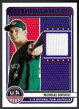 2023 USA Baseball Stars & Stripes Jersey #U18-NB Nicholas Bertucci Rookie Relic