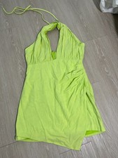 Y2K Forest Fairy Asymmetrical Womens Mini Dress Small Green Festival Vacation