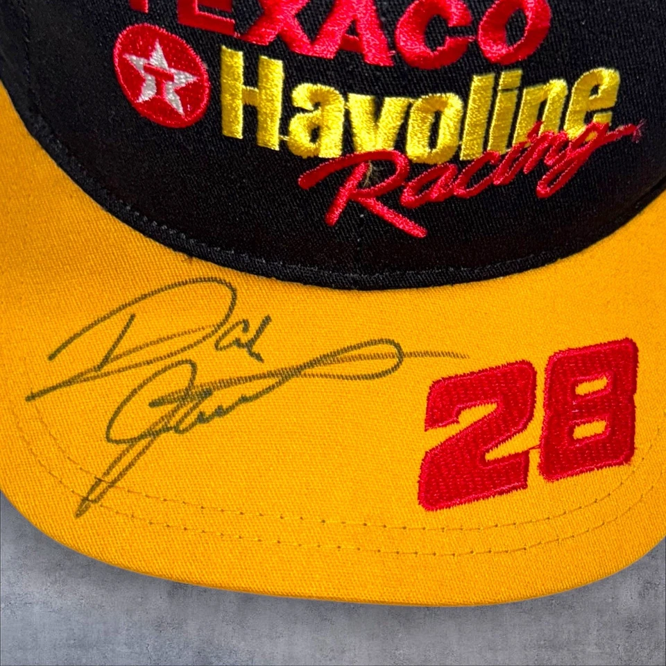 Dale Jarrett #28 RYR TEXACO HAVOLINE RACING FORD VINTAGE NWOT signed NASCAR hat - Image 2 of 3