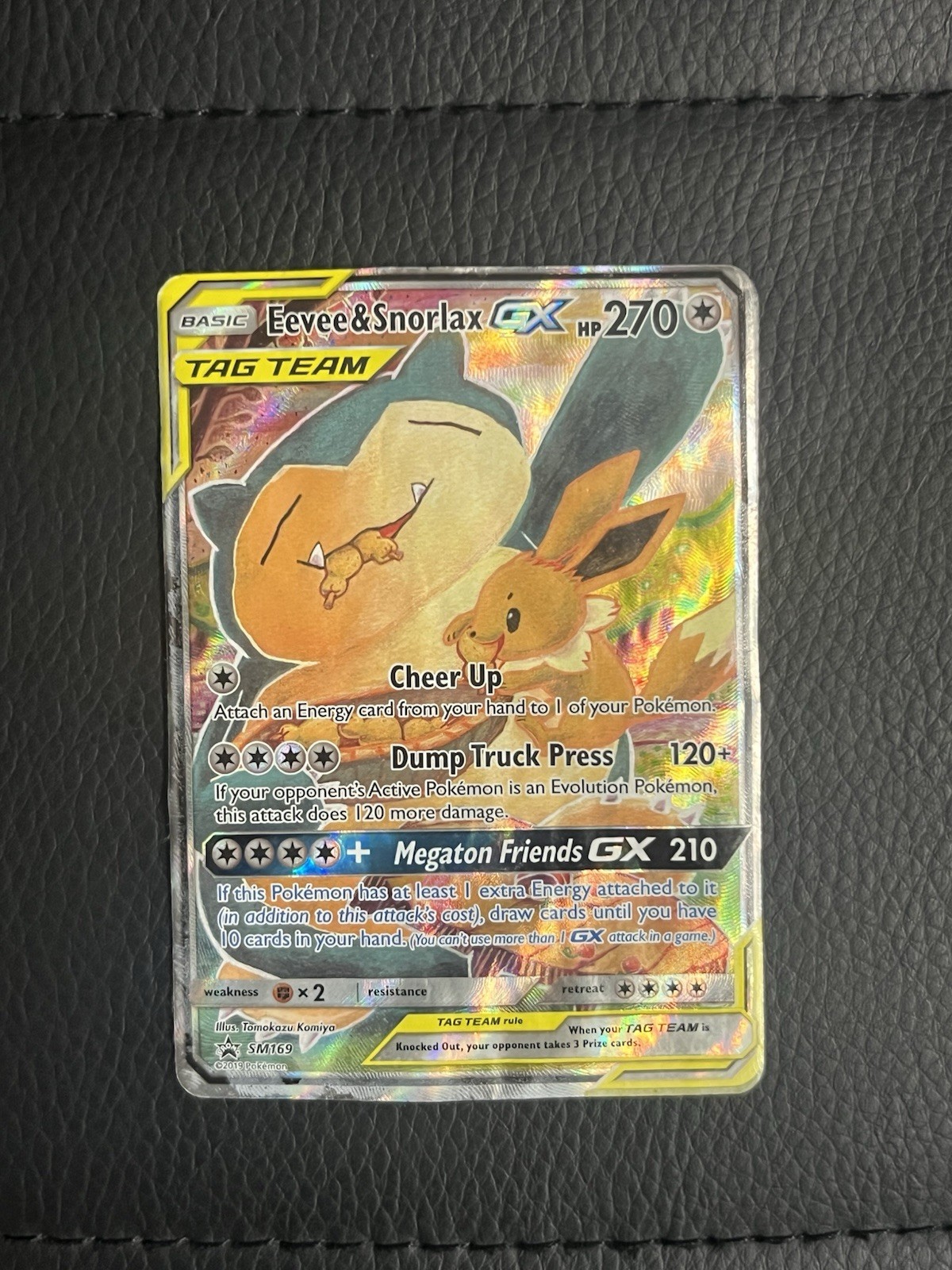 Eevee & Snorlax GX SM169 Sm Holo DAMAGED AND PEELING