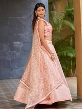 Indian Wedding Light Pink Lehenga Choli Set Designer Georgette Party Wear