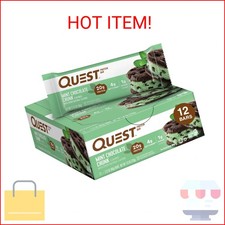 Quest Nutrition Mint Chocolate Chunk Protein Bars, 20g Protein, 1g Sugar, 4g Net