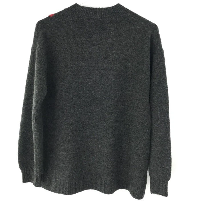 Женский свитер Loft темно-серый красный бант шерстяная смесь размер средний миниатюрный - Изображение 4 из 4