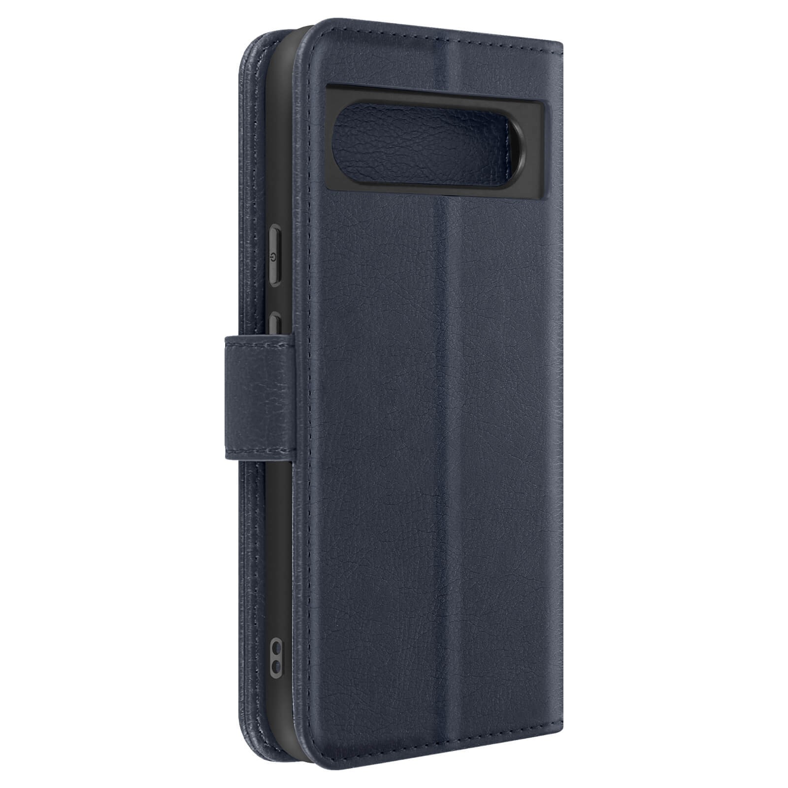 Housse Google Pixel 8a antichoc similicuir bleu nuit fonction stand vidéo