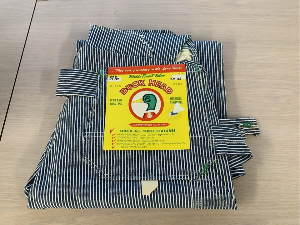 ULTRA RARE *DEADSTOCK* Vintage 1950’s DuckHead Hickory Stripe Overalls - 30x32 - Image 2 of 4