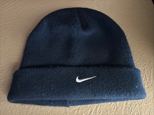 Nike Youth Navy Blue Knit Warm Winter Beanie Hat Navy Blue