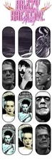Frankenstein Nail Decals Waterslide Nail Art Stickers Full Nail Wraps