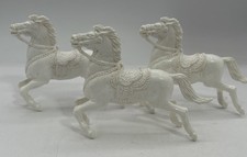 3 Lido Horse Saddle White Toy Figure VNT 1950's Plastic Robin Hood Zorro HTF