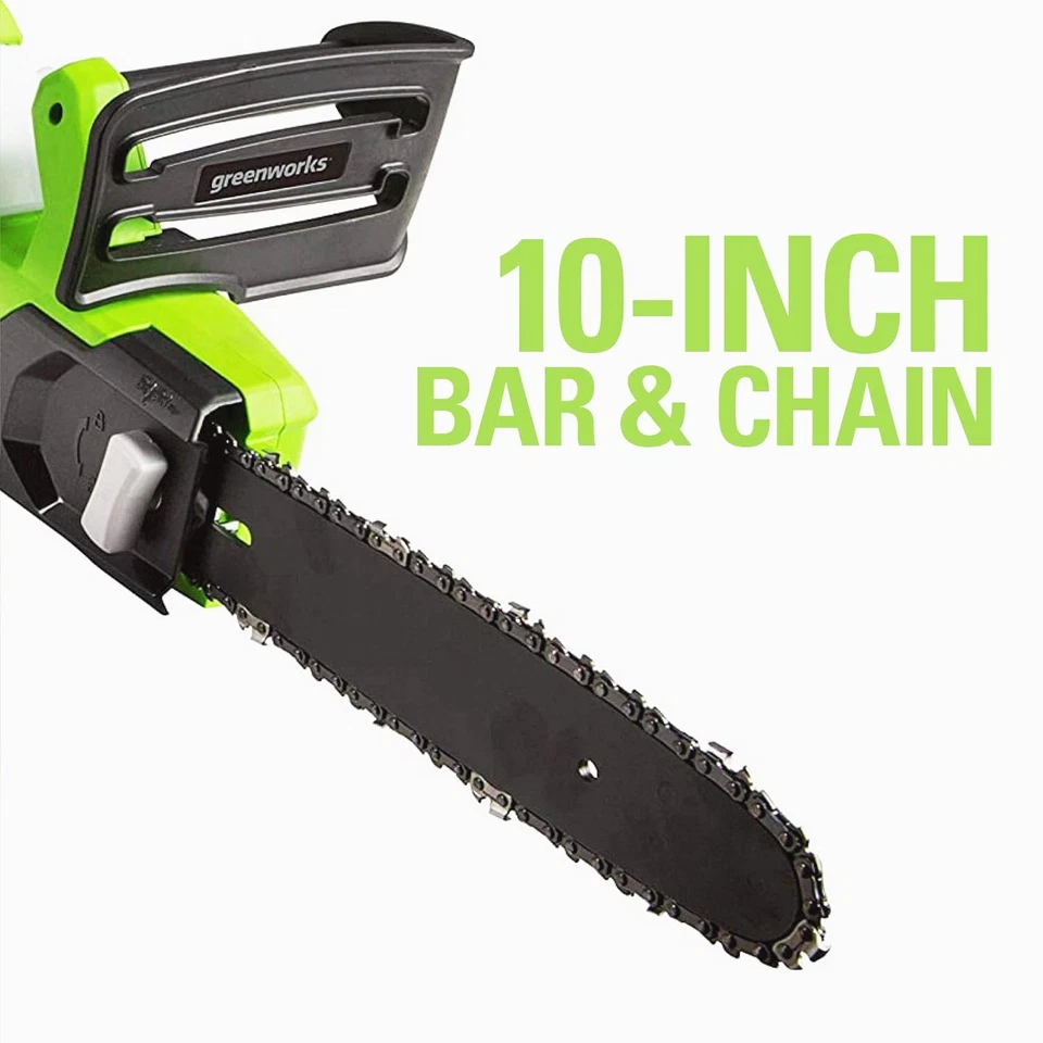 Sierra de poste y motosierra eléctrica con cable Greenworks de 10 pulgadas (2 en 1) alcance máximo 12 pies Foto 3 de 4