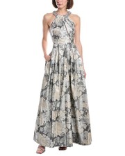Eliza J Halter Beaded Neckline Ball Gown Women's