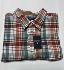 Daniel Cremieux Men’s Shirt XXL / 2XL Cotton Button Up Long Sleeve Plaid Red $79