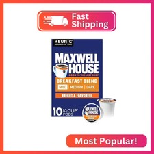 Maxwell House Breakfast Blend Mild Roast K-Cup Coffee Pods, 10 ct Box