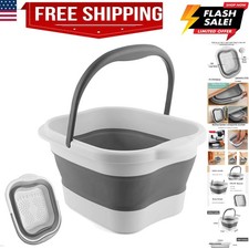 Collapsible Foot Soak Tub 15L4 GL with Handle, Bath Massager for Dry Cracked ...