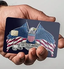 Eagle USA FLAG God Bless America Credit Debit Card Skin Cover Sticker 1PC