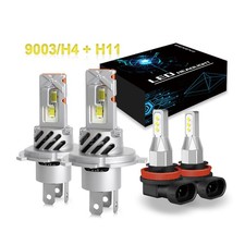 For Honda Ridgeline 2006-2014 LED HeadlightHigh Low Beam H4+H11 Fog Light Bulbs