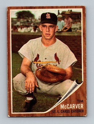 1962 Topps #167 Tim McCarver LOW GRADE (indents) Vintage HOF Baseball Card