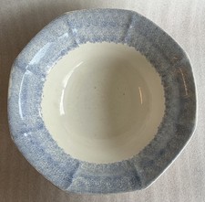 LARGE ANTIQUE STAFFORDSHIRE LIGHT BLUE SPATTERWARE DECORATED BASIN LARGE BOWL
