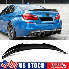 Rear Trunk Spoiler Wing Gloss Black High Kick PSM For 11-17 BMW F10 528i 535i M5