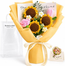 Crochet Flower Bouquet, Crochet Flowers Handmade Sunflowers Bouquet