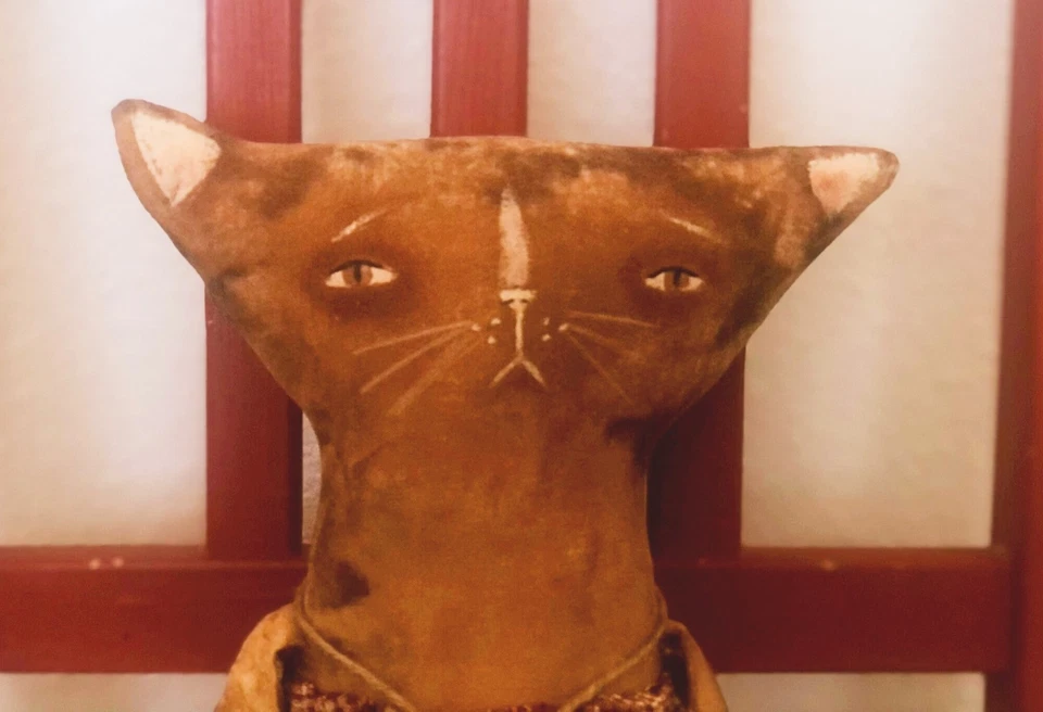 Hecho a pedido, muñeca primitiva, muñeca de arte, muñeca de gato, muñeca de tela, muñeca de arte popular Foto 3 de 3