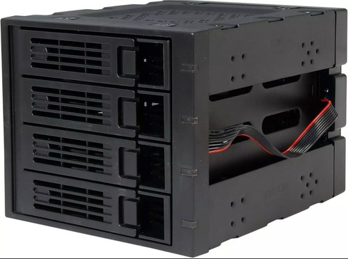 3 X 5.25-Inch to 4 X 3.5-Inch Hot-Swap SATAIII/SAS Hard Disk Drive Cage - Black