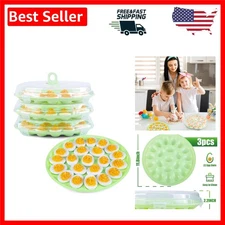 Dishwasher Safe Deviled Egg Containers - 3-Pack Green Egg Holders for Parties