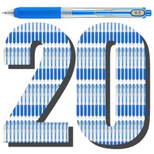 20 Pack Blue Gel Pens Fine Point Smooth Writing Pens Retractable Blue Ink Pen...