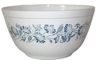 VTG 1980s Pyrex Colonial Mist White w/ Blue Floral Nesting Bowl 1.5L  #402-SU