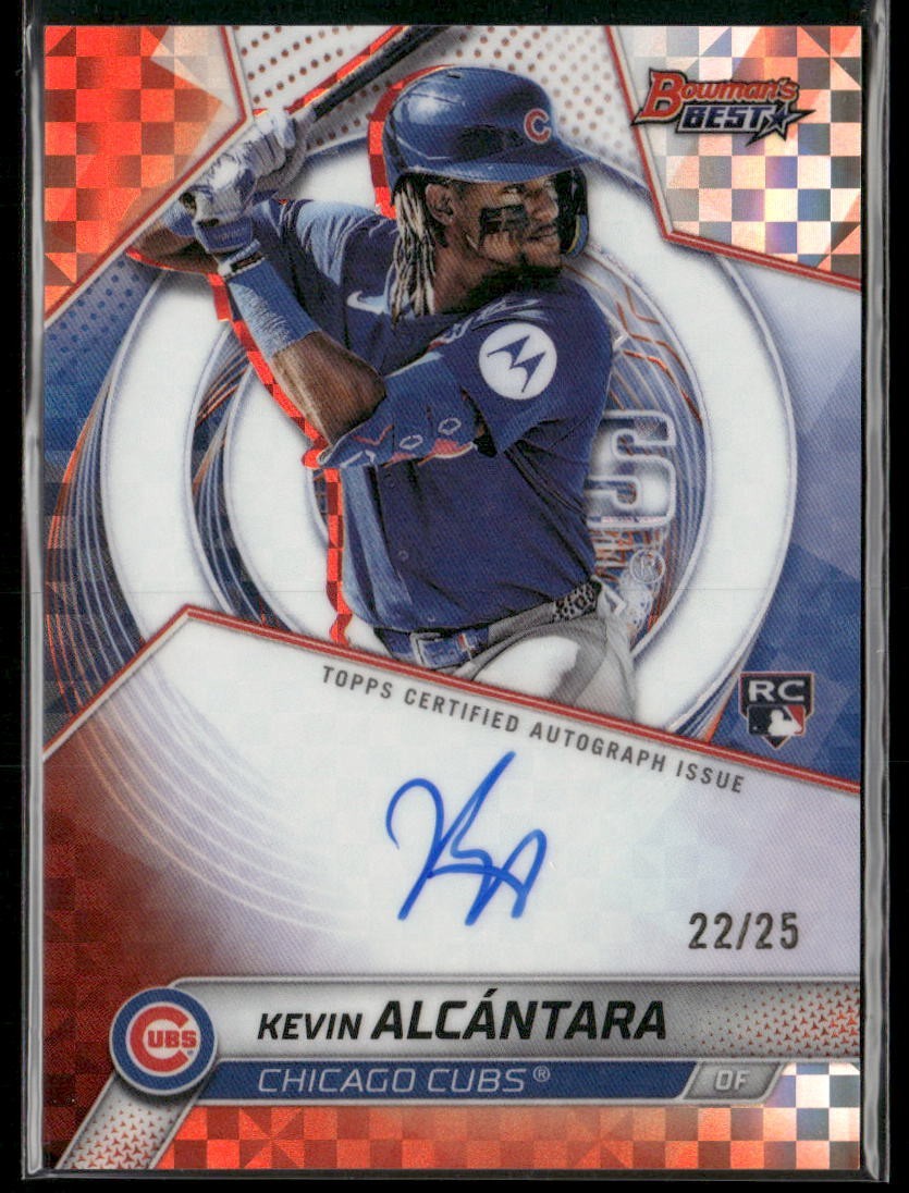 2025 Bowman's Best Kevin Alcantara Orange X-Fractor RC Auto /25 #B25-KA