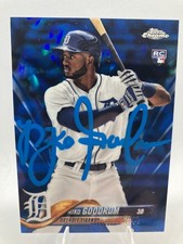 Niko Goodrum Signed 2018 Topps Chrome Tigers  Blue Sapphire Rookie Card-#639