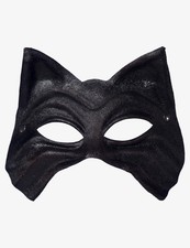 Black Leather Cat - Original Handcrafted Venetian Mask