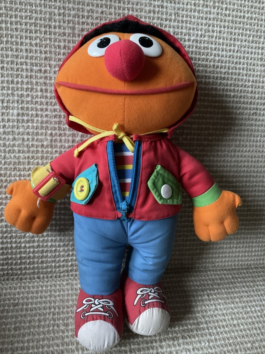VTG 1990 Dress Me Up ERNIE Learn To Dress Plush Doll Sesame Street